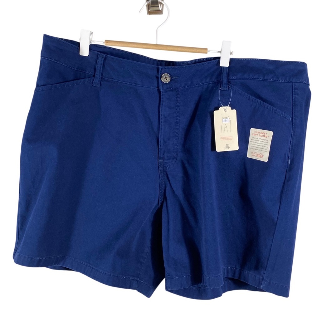 St John’s Bay Easy Fit 6” inseam Blue Shorts Sz 20W NWT